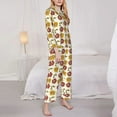 thumbnail image 3 of Yiaed Sunflowers And Skull Print Pajamas Women's Long Sleeve Sleepwear Soft Button Down Loungewear Pjs Lounge Set Nightwear Womens Pajama Pants-Large, 3 of 7