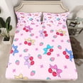 thumbnail image 2 of Homewish Female Women Cute Fruit Cherry Strawbeery 4 Pieces Queen Sheet Sets,Cartoon Polka Dots Bow-Tie Ultra Soft Flat Sheet,Chic Floral Flowers Queen Fitted Sheet,Ultra Soft Home Decor, 2 of 7