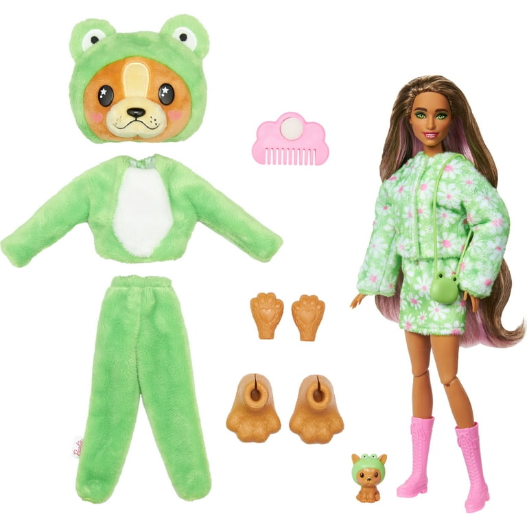 Barbie Cutie Reveal Costume-Themed Series Doll & Accessories with 10  Surprises, Puppy as Frog 