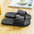 thumbnail image 2 of PEASKJP Slippers for Man Unisex Cloud Slides with Open Toe Design & Thin Sole, Black 45, 2 of 5