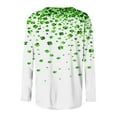 thumbnail image 5 of Feancey St Patricks Day Long Sleeve Tops for Women Trendy Shamrock Print T-shirts Dressy Casual Round Neck Blouse Loose Holiday Graphic Tees Green 5XL, 5 of 6