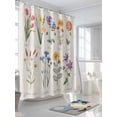 thumbnail image 3 of Fsddascl Botanical Flowers Shower Curtain Set - Extra Long 72" x 96" Washable Bathtub Curtain with 12 Hooks, Country Colorful Floral Illustration Waterproof Fabric Stall Shower Curtains for Bathroom, 3 of 6