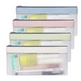 thumbnail image 1 of Estuche para lápices con cremallera, 4 unidades, multifuncional, transparente, organizador de bolígrafos, papelería, almacenamiento para suministros de oficina, cosméticos, 1 of 8