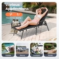 thumbnail image 5 of Pellebant 2‑Pack Outdoor Chaise Lounge Chairs – 5‑Position Aluminum Adjustable Patio Chaise Lounge with Rust Resistant Frame, Black, 5 of 7