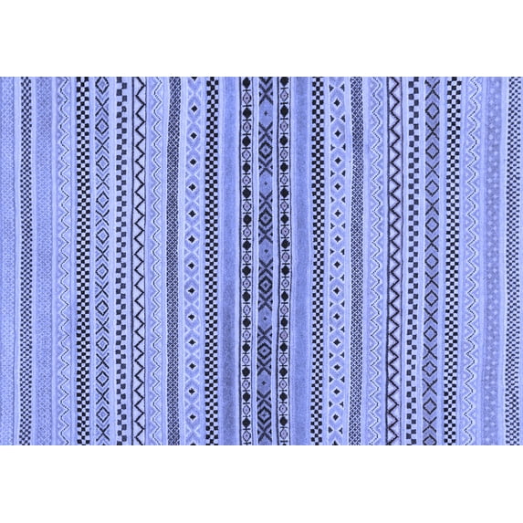 Ahgly Company Machine Washable Indoor Rectangle Abstract Blue Modern Area Rugs, 7' x 10'