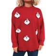 thumbnail image 1 of Grand Chandail de Noël Rouge pour Femmes, Chandail Décoré 3D, Automne et Hiver, Décontracté, 1 of 5