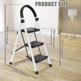 thumbnail image 1 of Limorve Step Ladder, 3 Step Ladder Folding Step Stool, Multi-Purpose Collapsible Ladder for Home or RV Outdoor Work, Heavy Duty 330 lbs Load (White, Red), 1 of 7