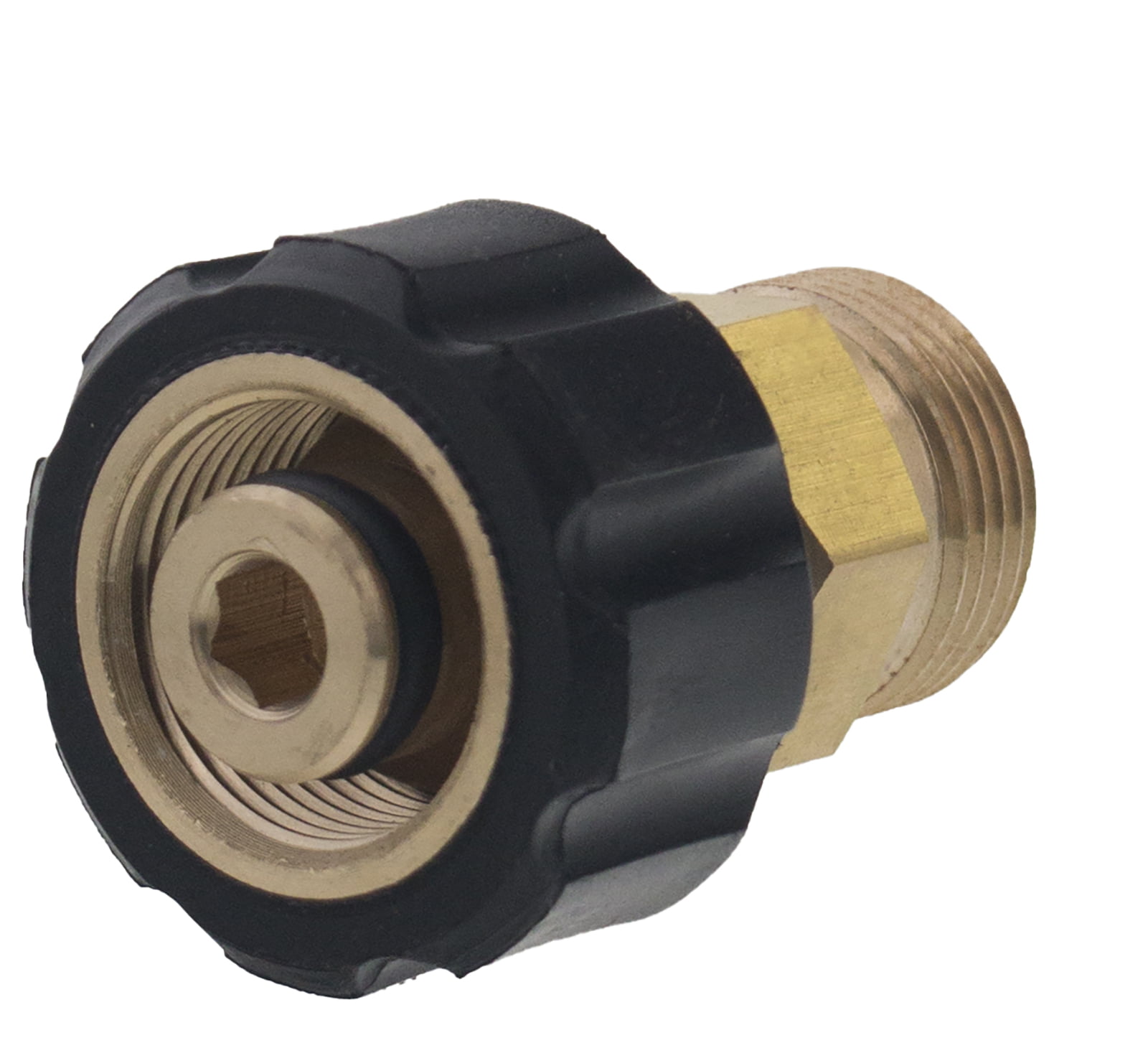Brass Coupling Male 1/4 To Female M22x1.5 14mm Hole Pressure Washer Fitting 