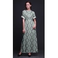 thumbnail image 3 of Bimba Rayon Quarterfoil Geometric Ladies Long Gown Boho Beach Cocktail Party Maxi SlitÂ&nbsp;Dress-Large, 3 of 6