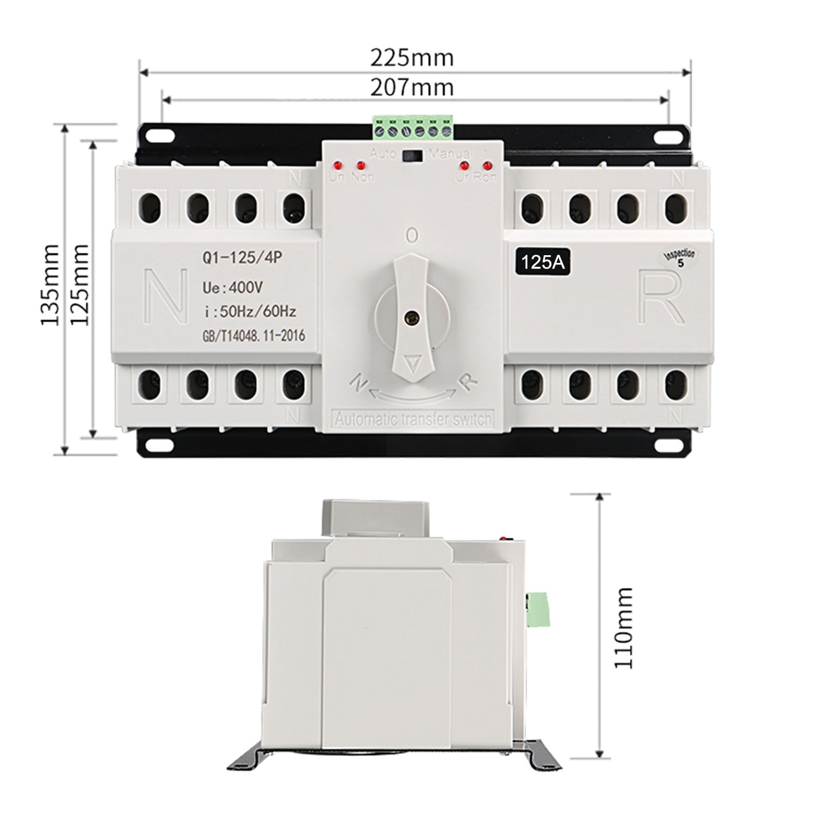 Double Power Transfer Switch 2P/4P Three-Phase Automatic Diverter Switch Ats Solar Accessories Discounnecting Switch