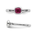 thumbnail image 2 of 3/5 Carat (ctw) Cushion-Cut Lab-Created Ruby Ring in Sterling Silver, 2 of 4