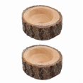 thumbnail image 3 of 2pcs Creative Wooden Candle Holder Succulents Pot Chic Candle Stand Desktop Adornment For Home Living Room (short Pattern), 3 of 3