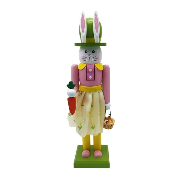 Easter Bunny Nutcracker,12" Nutcracker Decorations,Easter Bunny Nutcracker Figure,Collects Nutcracker Ornament for Spring Festival Party Nutcracker Gifts Easter Decoration F4G1