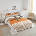 thumbnail image 3 of Erosebridal Geometric Striped Comforter Sets Queen Size, Contemporary Abstract Comforters & Duvets, Retro Sun Leaves Decor, 3pcs, 3 of 8