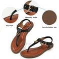 thumbnail image 3 of Ecetana Flat Sandals for Women Dressy Thong Sandals Slip on Summer Shoes with Buckle, 3 of 6