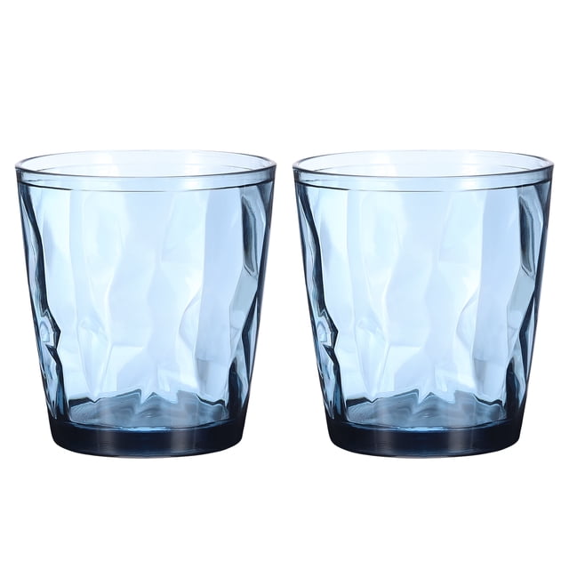 Vasos de acrílico de 10oz Uxcell, 2Pack, vasos reutilizables de plástico para el hogar y al aire libre, Gris Azul