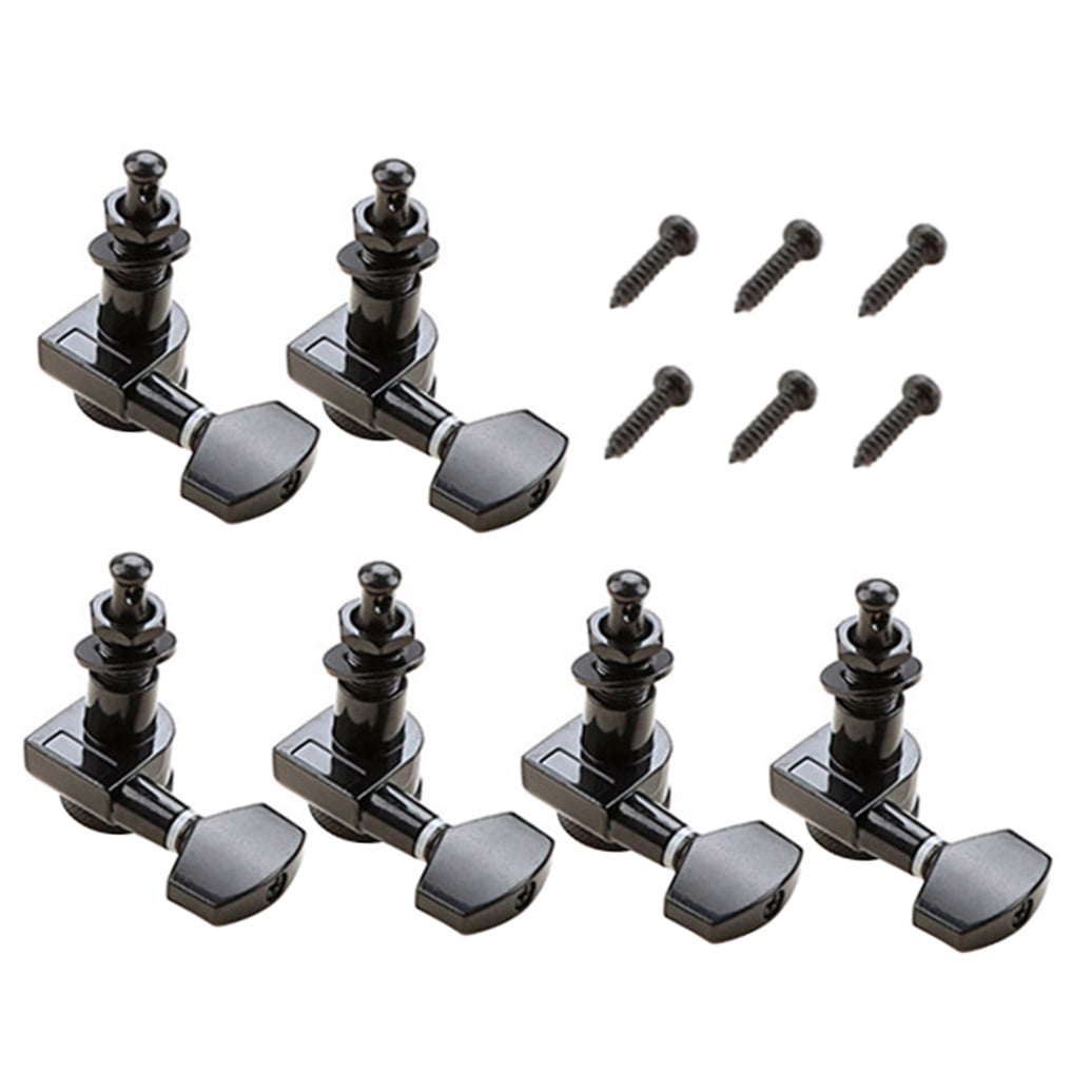 Pretyzoom 1Set Black Guitar Tuning Pegs Machine Heads Durable Metal Acoustic Locking Tuners