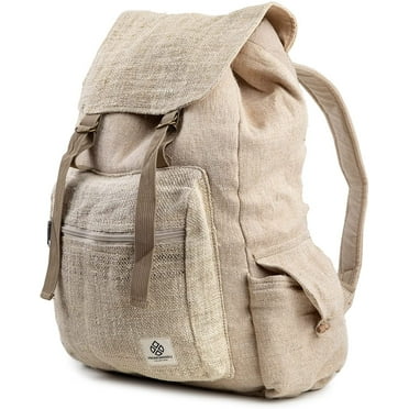 Large Hemp Backpack - Eco Friendly Unisex Rustic Bag Durable by Freakmandu