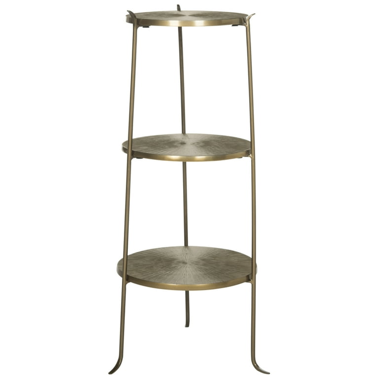 SAFAVIEH Elda Classic Rustic 3-Tier Side Table, Brass - Walmart.com