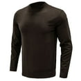 thumbnail image 3 of SWSMCLT Men's Soft Knit Pullover Sweaters Fall Work Office Business Casual Long Sleeve Knitted Sweatshirt Lightweight Slim Fit Sweater Dressy Knitwear Cozy Crewneck Warm Winter Brown Medium, 3 of 5