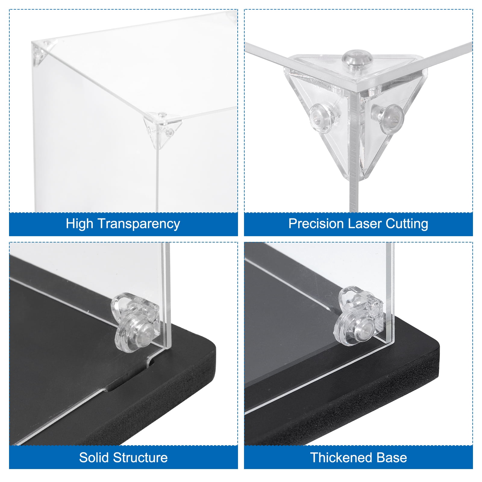Unique Bargains Acrylic Display Cases Display Box Assemble Dustproof Box 8"x8"x12"