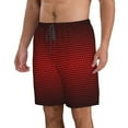 thumbnail image 2 of KLL Red Geometric Men's Casual Summer Beach Shorts Hawaiian Shorts with Pockets-3X-Large, 2 of 5