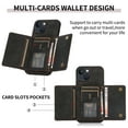 thumbnail image 3 of PU Leather Wallet Case for iPhone 14 Plus, with Credit Card Holder Cash Pocket Kickstand Matte Shockproof Business Vintage Magnetic Buttons Case Cover for iPhone 14 Plus, Black, 3 of 6