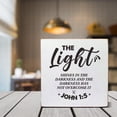 thumbnail image 5 of Zomyto 7x7 IN Bible Verse John 1:5 the Light Shines in the Darkness Wooden Box Sign Desk Decor, Scripture, 5 of 5