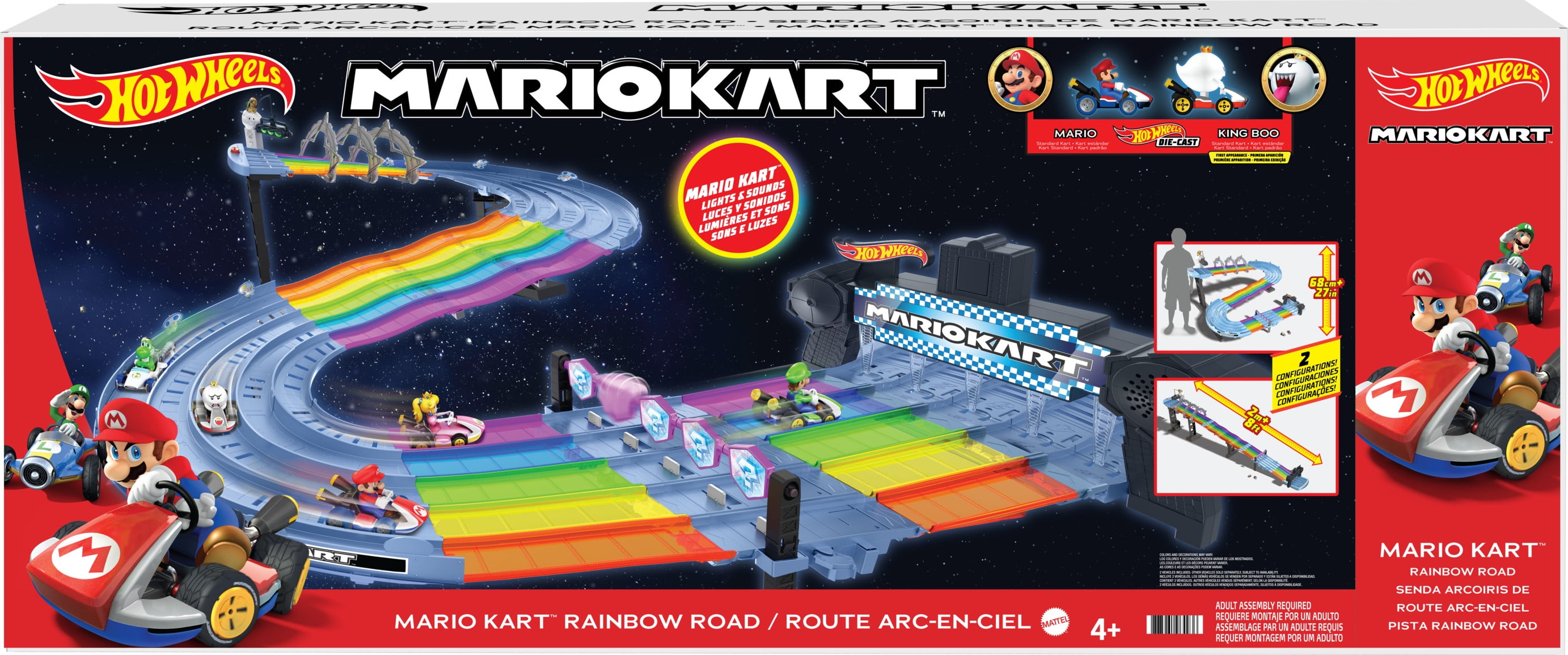 Hot Wheels Mario Kart Rainbow Road Track Set, Ages 4+