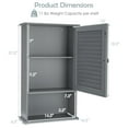thumbnail image 3 of Giantex Bathroom Wall Cabinet, Large Capacity Storage Cupboard Cabinet w/Single Louver Door & Height Adjustable Shelf, Wood Wall Mounted Medicine Cabinet, Gray, 3 of 6