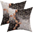 thumbnail image 1 of Juego de 2, fundas de almohada decorativas para el hogar, con estampado geométrico colorido, acogedoras y suaves, fundas de cojín para sofá, cama, sofá, granja, manual, 18 x 18 pulgadas, solo funda,, 1 of 4