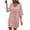Pink, variant on YuXingFu Petite Dresses for Women Mid-Length V-Neck Plus Size Womens Dress Short Sleeve Solid Color Casual Summer Beige S