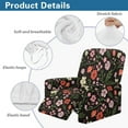 thumbnail image 6 of Renewold Pink Floral Black Reclining Sofa Cover Breathable Couch Chair Cover 4 Pieces Stretch Recliner Chair Cover Stay in Place Lazy Boy Chair Slipcover Home Decor, 6 of 8