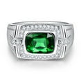 thumbnail image 2 of Men's 7x9mm Emerald Cut White Cubic Zirconia CZ 925 Sterling Silver Bands Size 6-12, 2 of 4