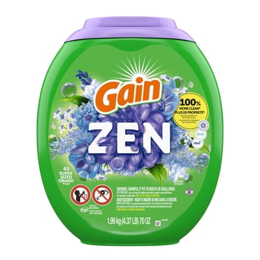 Gain Super Flings Laundry Detergent Pacs, Dewdrop Dream scent, irresistibly clean and fresh washing detergent laundry soap pacs, 45 Count