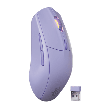 SteelSeries Rival 3 Wireless Gen 2 Gaming Mouse — 2.4GHz and Bluetooth — 18000 DPI TrueMove Air Optical Sensor — 60 Million Click Durability — Light-Weight — 100% PTFE Feet — Lavender
