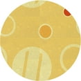 thumbnail image 1 of Ahgly Company Machine Washable Indoor Round Transitional Bold Yellow Area Rugs, 4' Round, 1 of 7