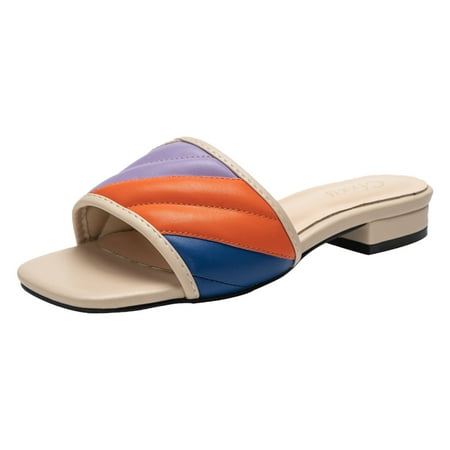 

ZIZOCWA Zapatos Plataforma De Mujer Sandals Women Dressy Summer Flat Stock Ladies Outdoor Casual Open Toe Women Flat Slides Sandals Slippers for Girl 9