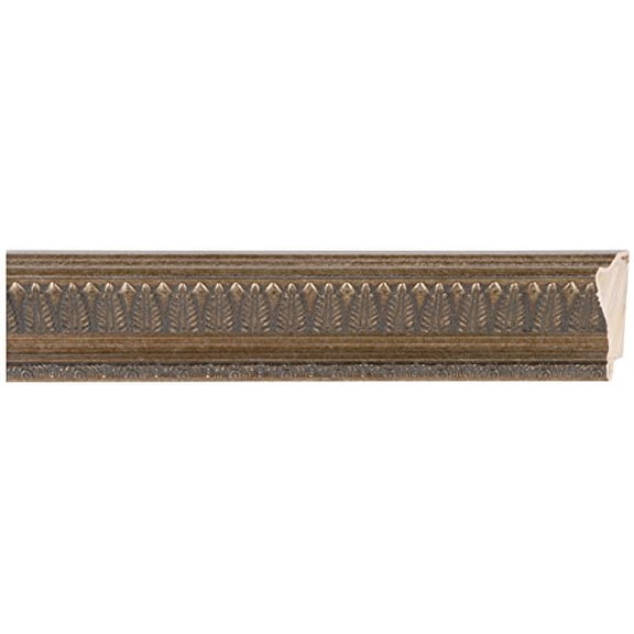 Picture Frame Moulding (Wood) 18Ft Bundle - Ornate Pewter Finish - 2.5" Width - 3/8" Rabbet Depth