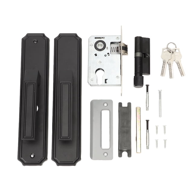 Manija de puerta de aleación de aluminio resistente, antioxidante, fácil montaje, palanca de puerta recta con 3 llaves para reemplazo de reparación
