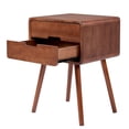 thumbnail image 4 of Zimtown Set of 2 Bedside Table with Drawer 24.2" Tall, Dresser Nightstand Wooden, End Table Storage Furniture, Dark Brown, 4 of 9