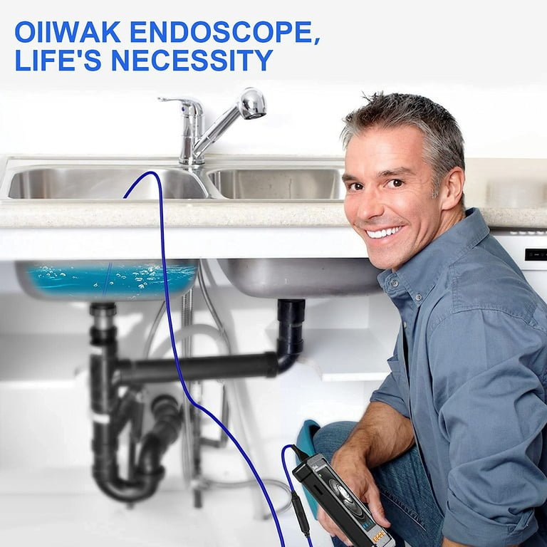 Oiiwak Inspection Camera丨Borescope丨Industrial Endoscope丨5.5mm Drain Snake  Camera 丨Plumbing/Sewer/Wall Camera with Light丨11.5ft丨Gifts for Men