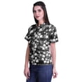 thumbnail image 2 of Moomaya T-shirt à Manches Courtes Imprimé pour Femme Col Boutonné Haut Décontracté, 2 of 5
