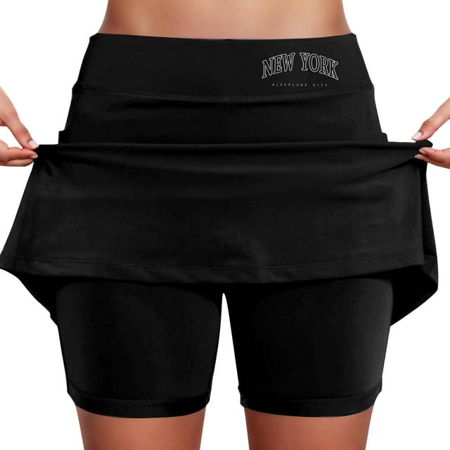 Women's Mid Rise Culottes With Pocket Sports Casual Fashion Printed Skirt
