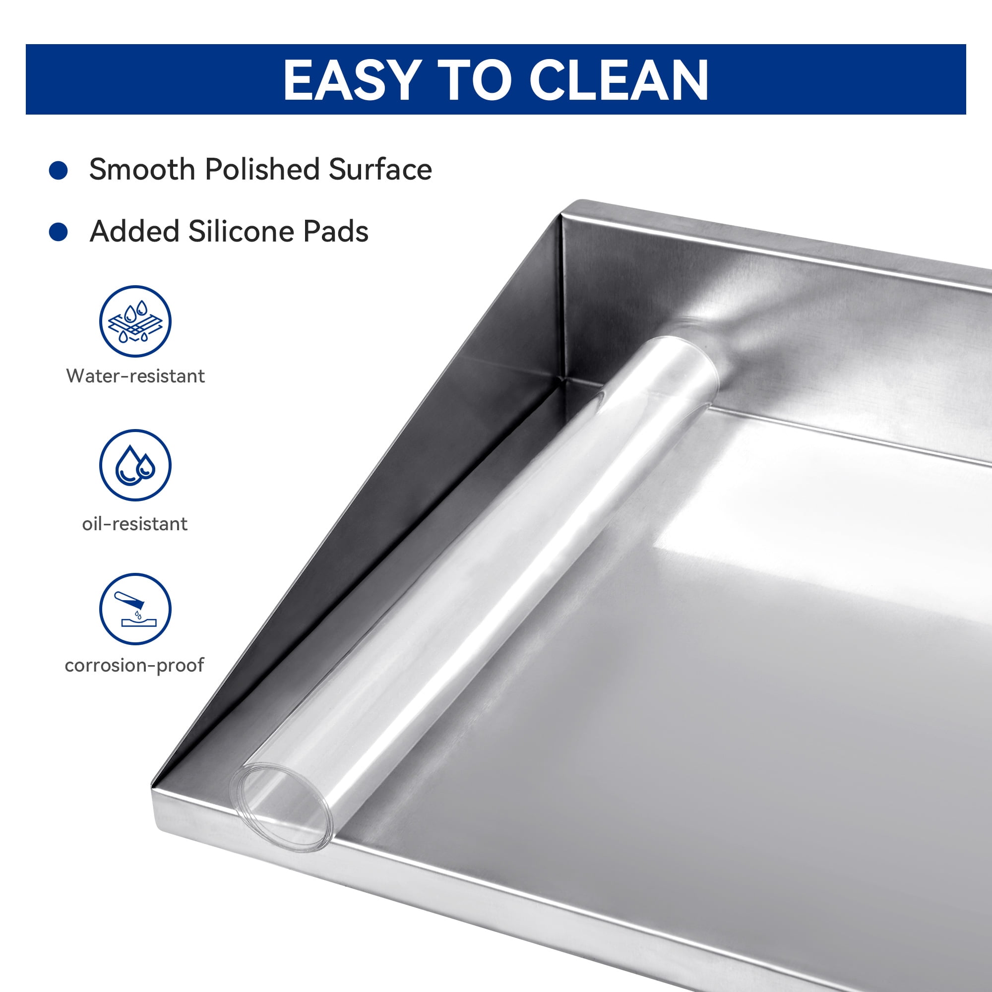 Dextrus 12" x 48" Stainless Steel Shelf, Wall Mount Shelving for Restaurant, Kitchen, Home and Hotel, 110 lbs