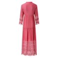 thumbnail image 4 of CNKOO Robe en Denim pour Femmes Boho Grande Taille Col en V Couleur Unie Dentelle à Franges Longue Robe de Mariage, 4 of 9