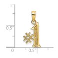 thumbnail image 2 of 14k Solid Yellow Gold Textured Polished Sport game Number 1 Pendant Necklace 19.1x9.3mm Pendant for Women, 2 of 2