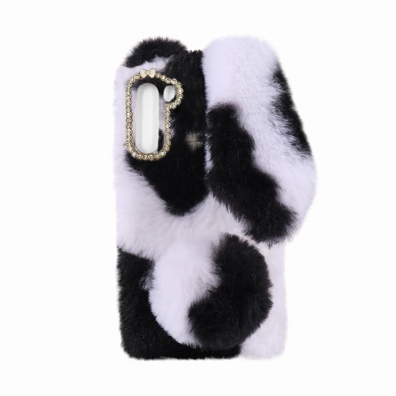 Phenofice Protective Black Plush Phone Shell Soft Phone Cover with Simple Generous Design