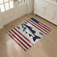 thumbnail image 3 of ODIKA Vintage Fish Bass Fishing Theme Lure Motif Stars Stripes Border for Entryway, Kitchen, Mudroom, Stain Resistant Flatwoven, 3 of 7