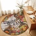 3ft Area Rug,Thanksgiving Fall Harvest Pumpkin Grapes Large Rugs Soft ...